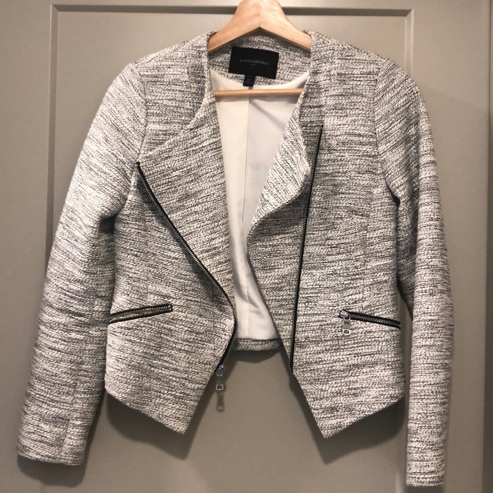 Banana Republic Tweed Moto Jacket